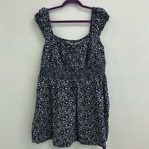 Old Navy XL Dress | Navy Blue with White Flowers | Mini dress | Capped Sleeves